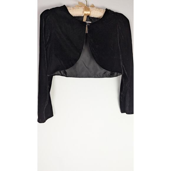 Little miss velvet shrug/Bolero Girls Sz 10 lined Rayon Chest28'CBack11" Sl20EUC - Picture 1 of 3